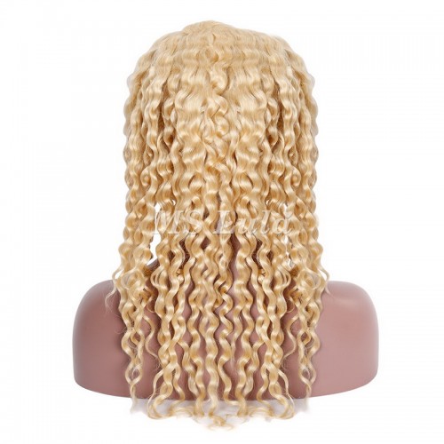 #613 Blonde Human Hair Transparent Lace Deep Wave Full Lace Wig | Human Hair Wig | Lace Front